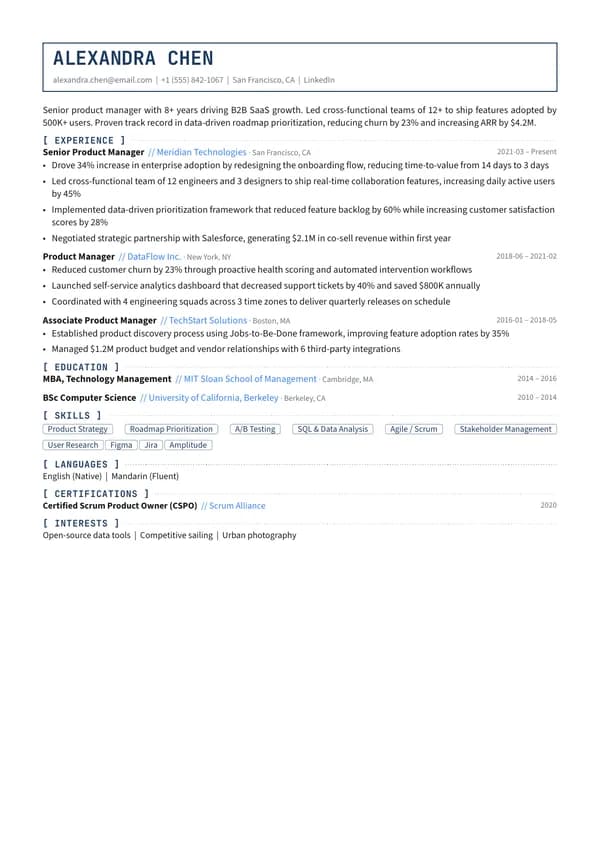 Architect CV template preview