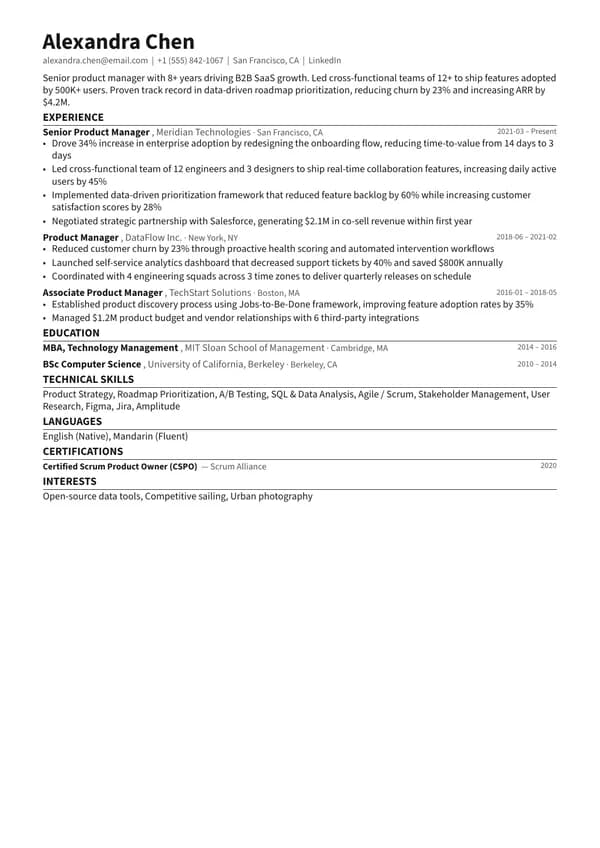 ATS resume template preview