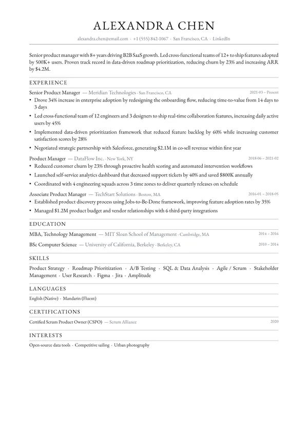 Banking resume template preview