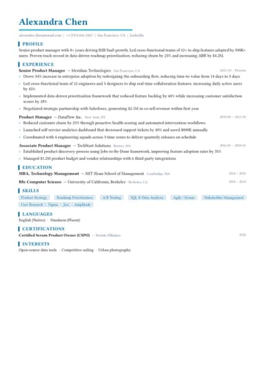 Corporate resume template preview