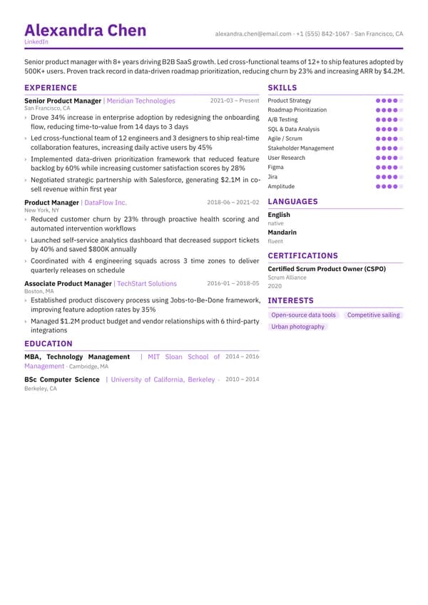 Creative CV template preview
