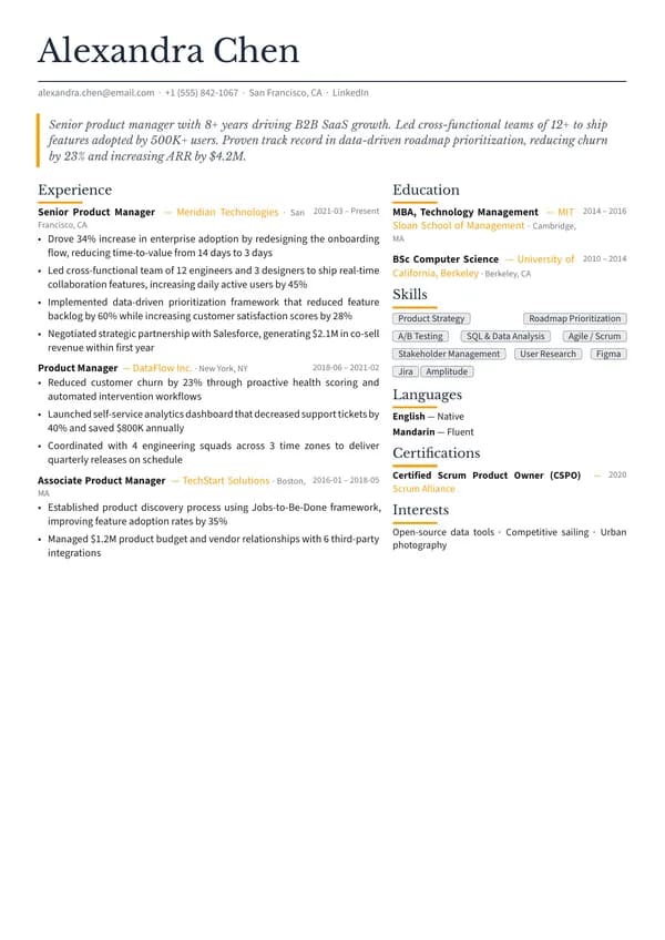 Magazine resume template preview